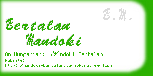 bertalan mandoki business card